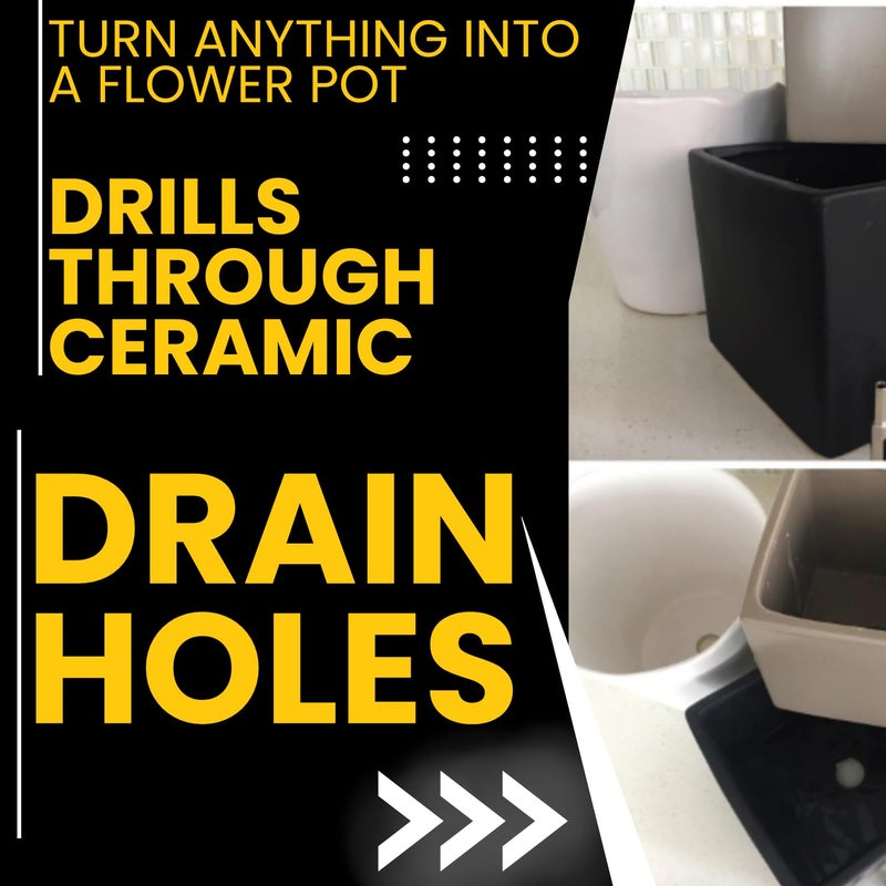 Drilax Diamond Drill Bit Set (3-Pc: 1/4", 1/2", 3/4") | for Ceramic, Porcelain Tile & Glass | Granite Hole Saw for Countertops & RO Filters | Multi-Material Diamond Coated Bits - Image 4
